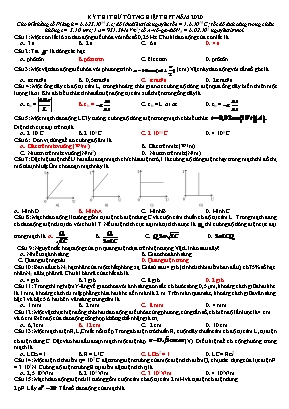 Kỳ thi thử Tốt nghiệp THPT môn Vật lý năm 2020